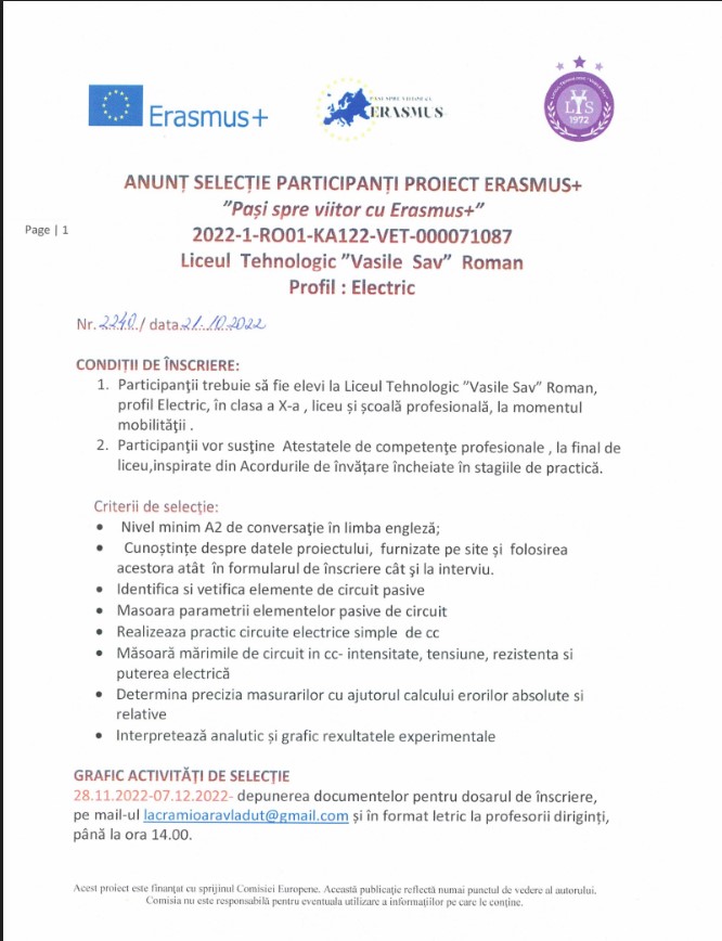 Anunturi selectie: Electric