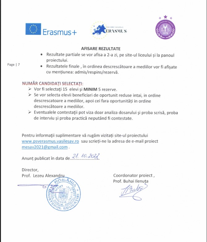 Anunt selectie:  Electronica 